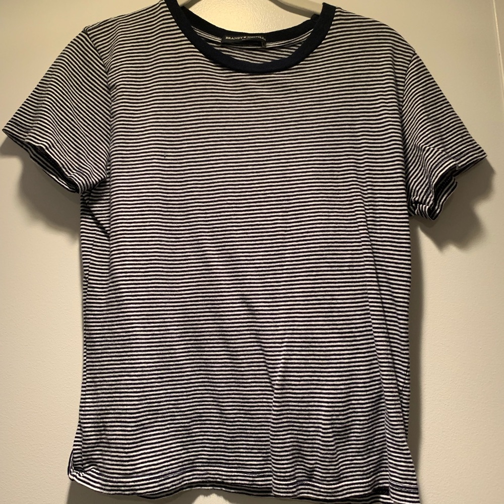 Navy & white striped casual T-shirt